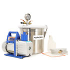 280mm Team-ekon 1 2hp Single Stage 5cfm Pump 3 Gal Vacuum Chamber Degassing Silicone Kit