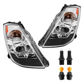 Almuloo Ai-1015 Pair Projector Headlight Compatible With 2003-2009 Nissan 350z Factory Xenon