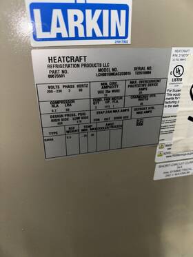 Lch0015mcaczc0615 Heatcraft Lch0015mcaczc Medium Temp 1.5 Hp Condenser 3ph