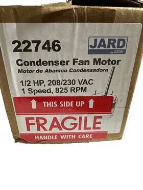 22746 Mars Condenser Fan Motor 1/2 Hp 208/230vac 1 Speed 825 Rpm Jard Ships Free