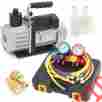 002-au-20424 R407c 003-pt-30133 Onebigoutlet 5cfm 1 2hp Rotary Vacuum Pump 3hp W Ac Manifold Gauge Set R410 R22 R134