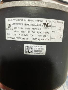 024-27673-000 Source1 Oem Condenser Fan Motor 1/4 York Coleman Luxaire 02427673000 Euc