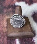 Mixed Metals Buffalo Nickel Adjustable Ring Silver Copper New Handcrafted. Fixed Price $98.00.