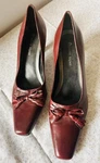 Etienne Aigner Womens 6.5 Larsen Leather Oxblood Burgundy Pumps Bow Snip Toe. Fixed Price $21.24.