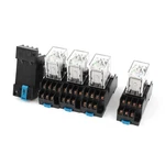 Uxcell 5 Pcs Dc 24V Coil Green Light 4PDT 14 Pins Power Relay Socket Base. Fixed Price $36.37.