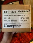 Parallel S81-281 Fan Motor. Fixed Price $47.60.