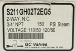 Gc Valves Itt S211GH02T2EG5 Way Solenoid Nc 3/4" Npt 150 Psi 110 120 Vac. Fixed Price $85.00.
