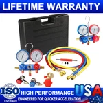 Professional Car Air Conditioner Kit Diagnostic Manifold Gauge Vacuum Pump Us. Fixed Price $55.99.