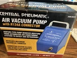 Nos Central Pneumatic 92475 Air Vacuum Pump With R134A Connector, Original Box. Fixed Price $25.00.