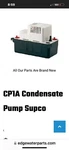 Supco Condensate Pump With Audible 80 Db Alarm P# CP1A. Fixed Price $50.00.