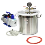 Gallon Stainless Steel Vacuum Degassing Chamber Silicone Kit W/5 Cfm Pump Hose. Fixed Price $189.99.