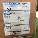 Ao Smith 740 Model # HE4K007 1/3 Hp, 230V, 825RPM, Rev, 2.3A Shaft 1/2X6" Psc. Fixed Price $109.95.