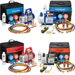 3.5CFM 4CFM Hvac Vacuum Pump With Manifold Gauge Set R134A R410 Kit. Fixed Price $89.97.