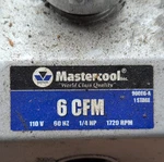 Mastercool 90066-A Cfm 1/4 Hp 110V Evacuation Vacuum Pump, Type. Fixed Price $100.00.