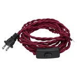 Uxcell 15FT 18/2 Cloth Covered Lamp Cord With Plug, Vintage Electrical Claret. Fixed Price $24.10.