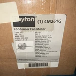Dayton 4M261G Condenser Fan Motor 208-230V Ac, 1/6 Hp, 1075 Rpm. Fixed Price $75.00.