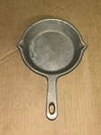 Vintage Cast Aluminum Dual Spout Small Camping Skillet 6" Pbc Nsf 1980. Fixed Price $19.99.