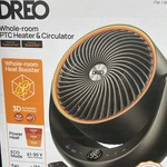 Dreo Whole-room Ptc Heater & Circulator, 1500W, Digital Thermostat, 3D Oscillat. Fixed Price $70.00.