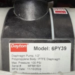 Dayton - 6PY39 Double Diaphragm Pump 1/2 In Connection Polypropylene Barely Used. Fixed Price $272.00.