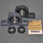 (2) Dayton Pillow Block Bearings 3FCT4, 1-1/8" Bore, Eccentric Collar, Cast Iron. Fixed Price $59.95.