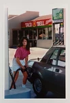 1994 Woodland Ca Taco Bell Express Gas Station Woman Pumping Vintage Photo. Fixed Price $12.99.