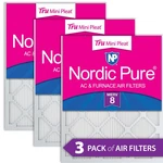 16X24X1 (15 3/8X23 3/8) Nordic Pure Tru Mini Pleat Merv Air Filters Pack. Fixed Price $44.99.