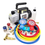 Manifold Gauge Set Combo 3.5 Cfm Air Vacuum Pump Hvac + R134A Kit A/c. Fixed Price $109.95.
