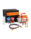 3.5 Cfm Vacuum Pump Gauge Set Single Stage Rotary Vane Hvac Manifold Kit. Fixed Price $208.99.