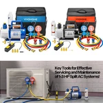 4CFM 1/3HP Rotary Vane Air Vacuum Pump Hvac Refrigeration Manifold Gauge Set. Fixed Price $109.95.