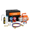 4.5 Cfm Hvac Single Stage Rotary Vane Vacuum Pump And Manifold Gauge Kit. Fixed Price $105.99.